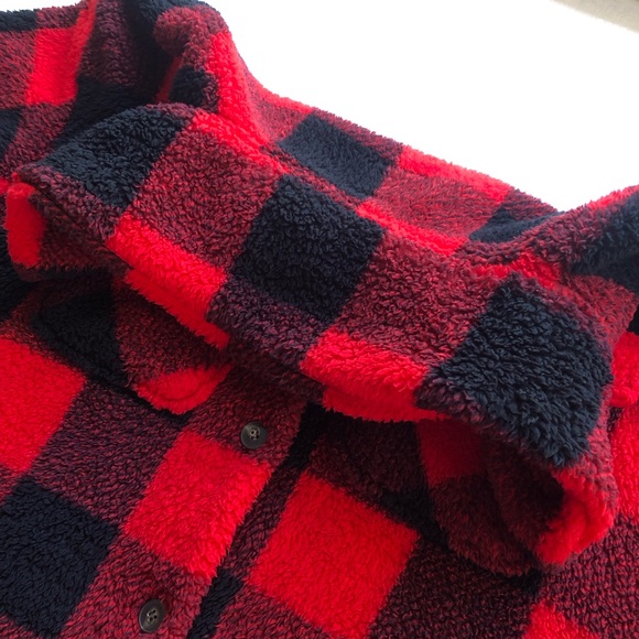 CI SONO Los Angeles Black/Red Checkered Flannel Fleece Jacket Women’s Size XL - Picture 16 of 16